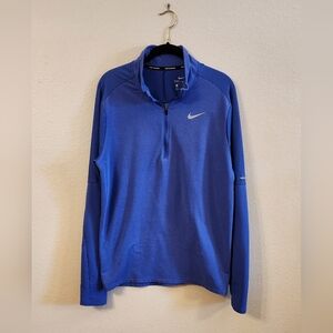 Nike Mens Large Dri-FIT Element Blue Reflective 1/2 Zip Running Top DJ0531-430